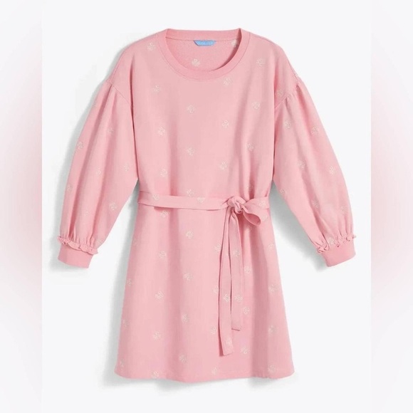 Draper James Dresses & Skirts - NEW Draper James, Bobbie Embroidered Sweatshirt Dress, Lt Pink, Large